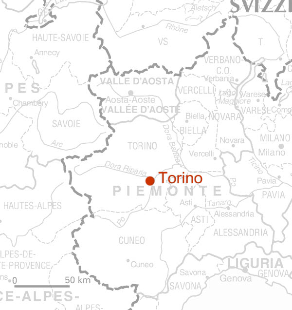 Karte Region Piemont