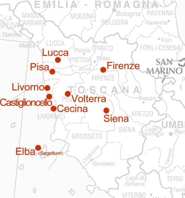 Karte Toskana
